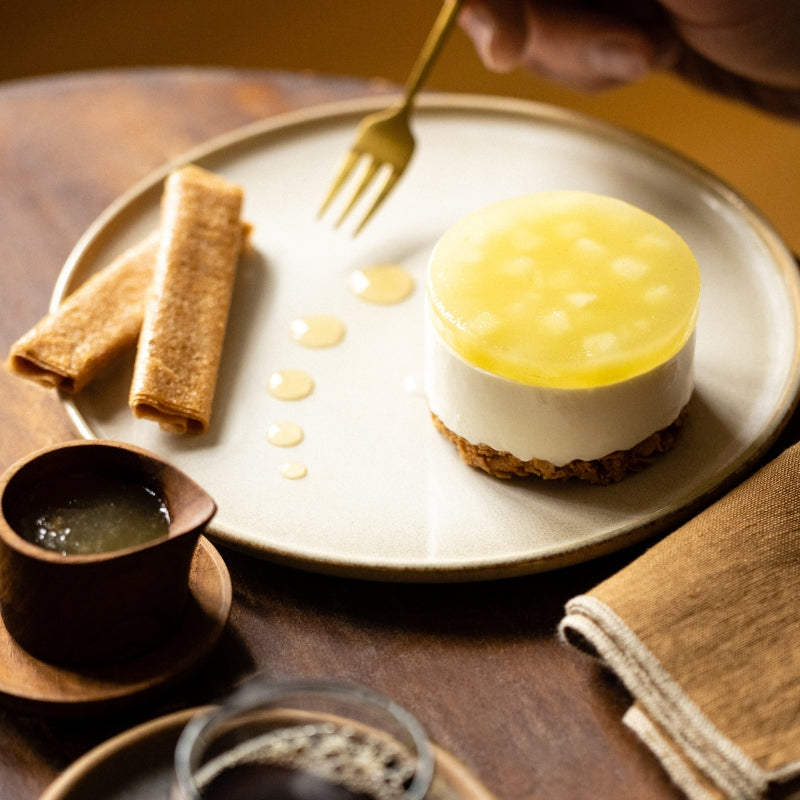 Cheesecake Gavottes et gelée de cidre (sans cuisson)