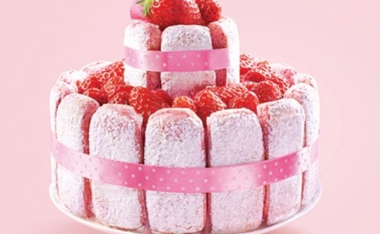 Charlotte aux fraises aux Biscuits Roses de Reims