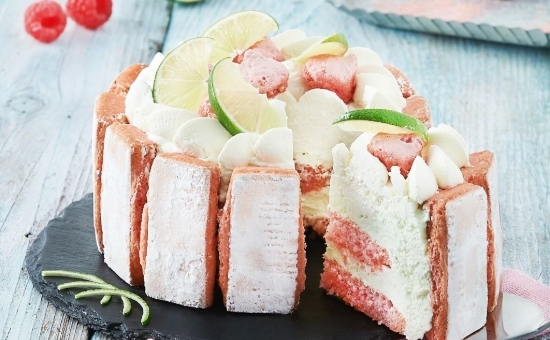 Charlotte Macaron citron vert et mascarpone