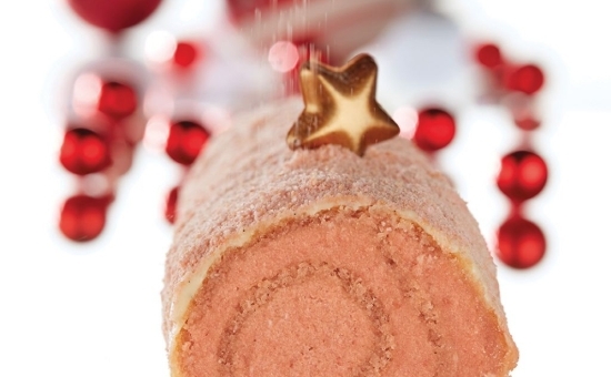 Bûche Rose au Biscuit Rose de Reims