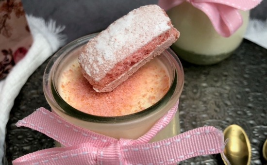 Panna Cotta citron & Biscuits Roses de Reims