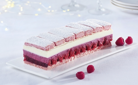 Pinkie Bûche chocolat blanc fruits rouges - Biscuits Roses Fossier