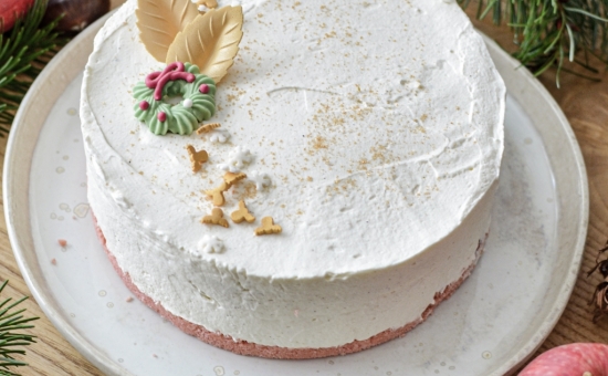 Entremet vanille, pomme cannelle et Biscuit Rose