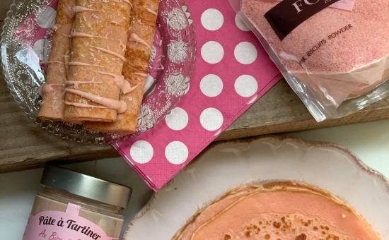 Crêpes aux Biscuits Roses