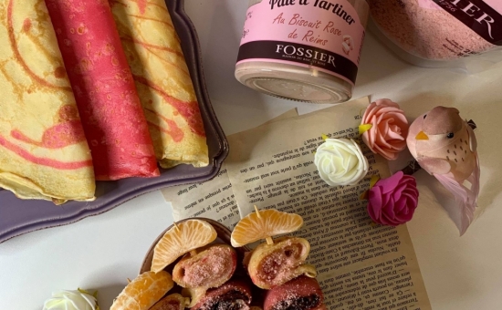 Roulés de crêpes aux Biscuits Roses
