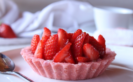 Tartelettes Biscuits Roses et fraises