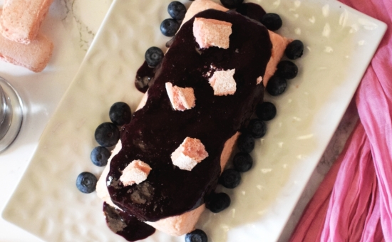 Semifreddo Biscuits Roses et myrtilles