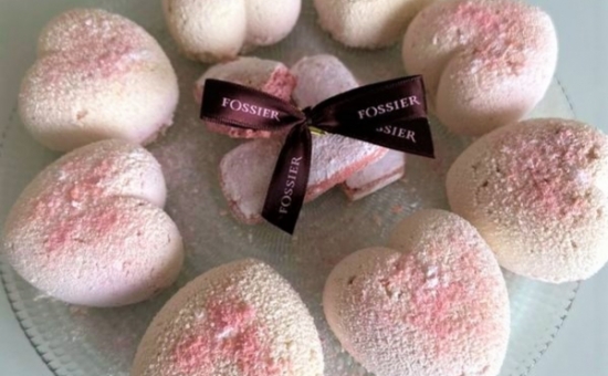 Coeur citron mousse fraise et Biscuit Rose