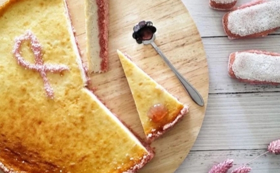 Cheesecake Octobre Rose aux Biscuits Roses et au coquelicot