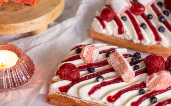 Gaufres aux Biscuits Roses